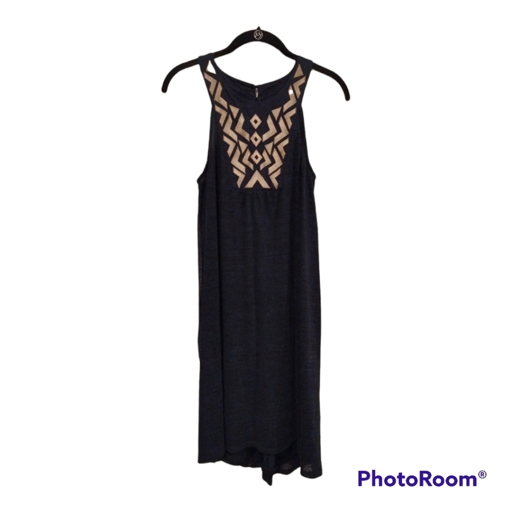 Liz Lange dark Navy Blue sleeveless‎ maternity midi dress
